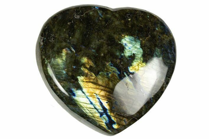Flashy Polished Labradorite Heart - Madagascar #327250